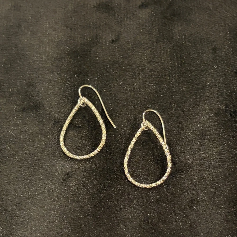 Francesca’s Collection Silver Sparkle Teardrop Earrings